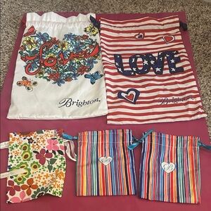 Lot of 5 Brighton Dust/Jewelry Bags
